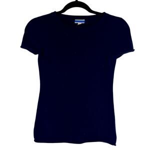 J. Crew Navy Blue Cashmere T-Shirt Sweater Short Sleeve Size XS Pre-Loved